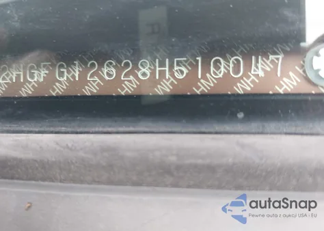 2008 Honda Civic Lx из США, поврежденный, VIN 2HGFG12628H510047